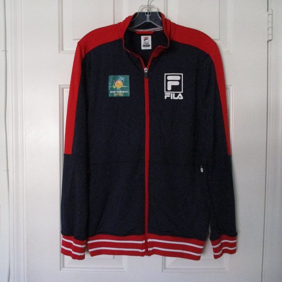 FILA Youth Unisex L/S BNP Paribas Open Full Zip Navy Red Windbreaker NWOT - XXS - Picture 2 of 3